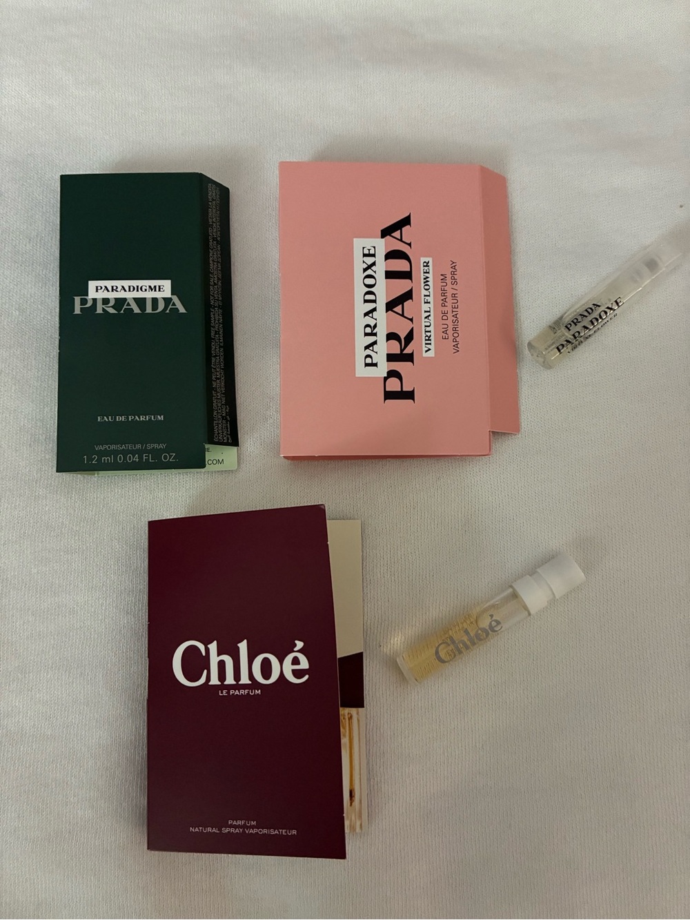 NIP 5 Pk Fragrance Samples Prada Chloe 1.2ML